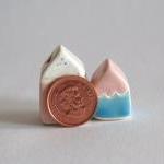 Little Clay House Set Pink Blue White Miniature..